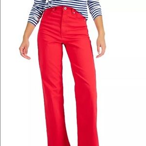 Macy’s Red High Waisted Wide Leg Jeans